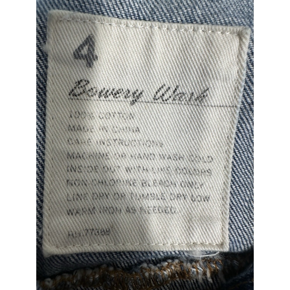J Crew Denim Jacket Womens 4 Blue Bowery Distressed Jean Cropped Faded Preppy - Picture 11 of 13